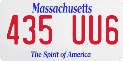 MA license plate 435UU6
