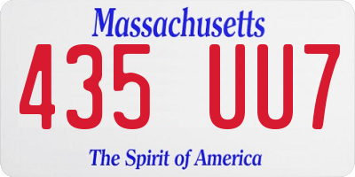 MA license plate 435UU7