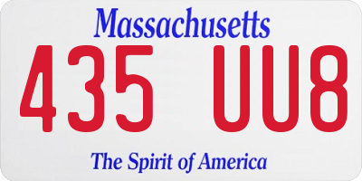 MA license plate 435UU8