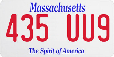 MA license plate 435UU9