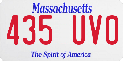 MA license plate 435UV0