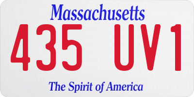 MA license plate 435UV1