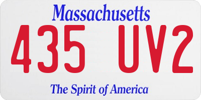 MA license plate 435UV2