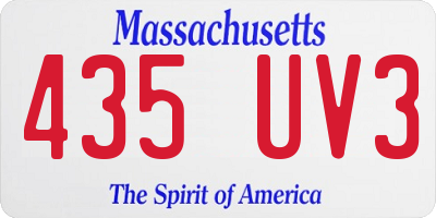 MA license plate 435UV3