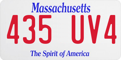 MA license plate 435UV4