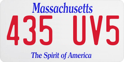 MA license plate 435UV5