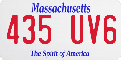 MA license plate 435UV6