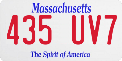 MA license plate 435UV7