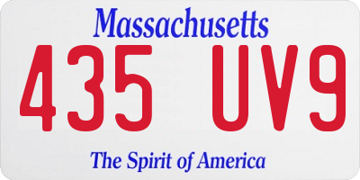 MA license plate 435UV9