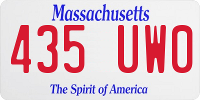MA license plate 435UW0