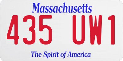 MA license plate 435UW1
