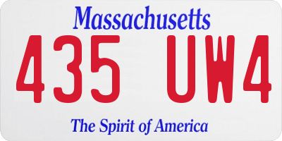 MA license plate 435UW4