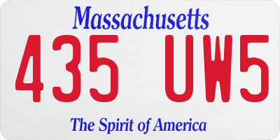 MA license plate 435UW5