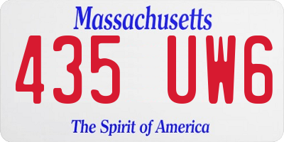 MA license plate 435UW6