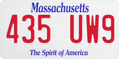 MA license plate 435UW9
