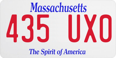MA license plate 435UX0