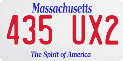 MA license plate 435UX2