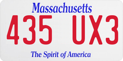 MA license plate 435UX3