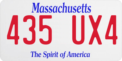 MA license plate 435UX4
