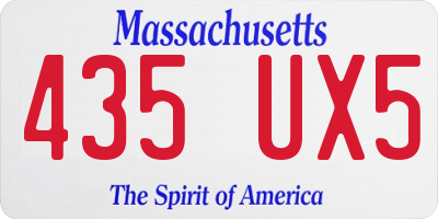 MA license plate 435UX5