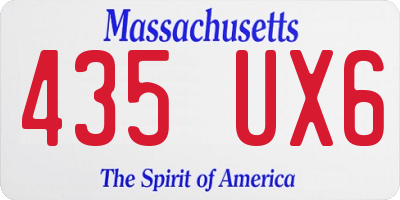 MA license plate 435UX6