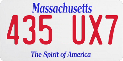MA license plate 435UX7