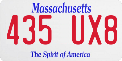 MA license plate 435UX8