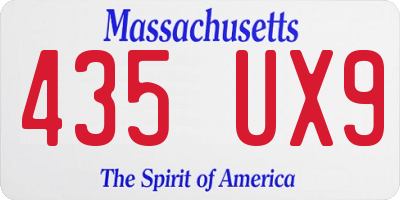 MA license plate 435UX9