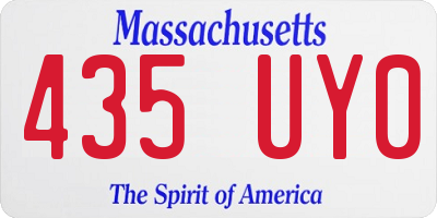 MA license plate 435UY0