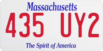 MA license plate 435UY2