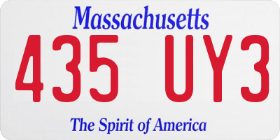 MA license plate 435UY3