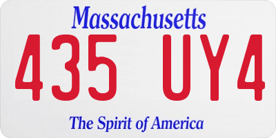 MA license plate 435UY4