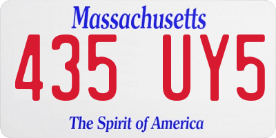 MA license plate 435UY5