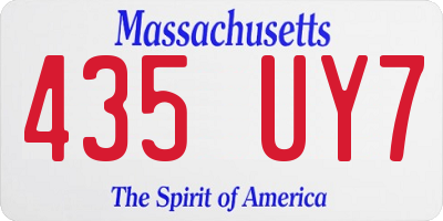 MA license plate 435UY7