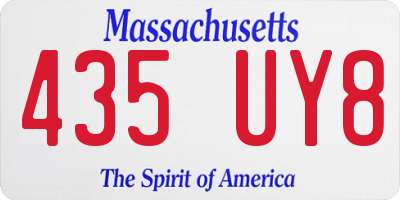 MA license plate 435UY8