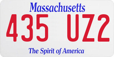 MA license plate 435UZ2