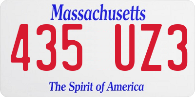 MA license plate 435UZ3