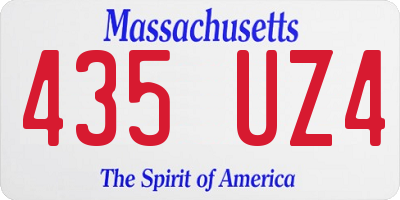 MA license plate 435UZ4
