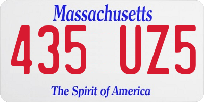 MA license plate 435UZ5