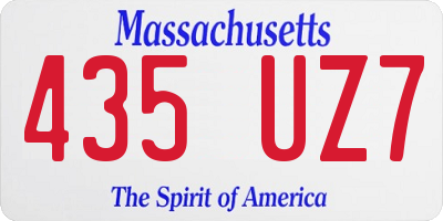 MA license plate 435UZ7