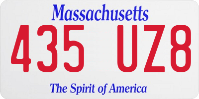 MA license plate 435UZ8