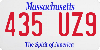 MA license plate 435UZ9