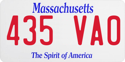 MA license plate 435VA0