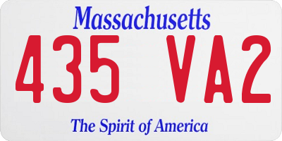 MA license plate 435VA2