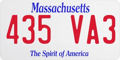MA license plate 435VA3