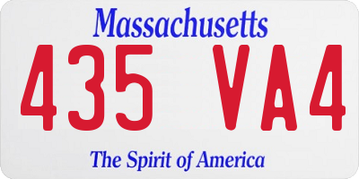 MA license plate 435VA4