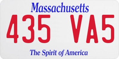 MA license plate 435VA5