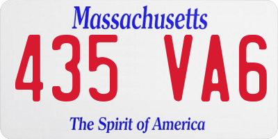 MA license plate 435VA6
