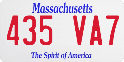 MA license plate 435VA7