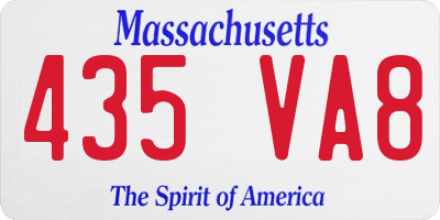 MA license plate 435VA8